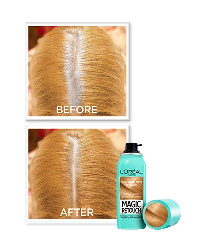 L'Oréal Paris HAJFESTÉK MAGIC RETOUCH SPRAY BEFOREAFTER BlondClair
